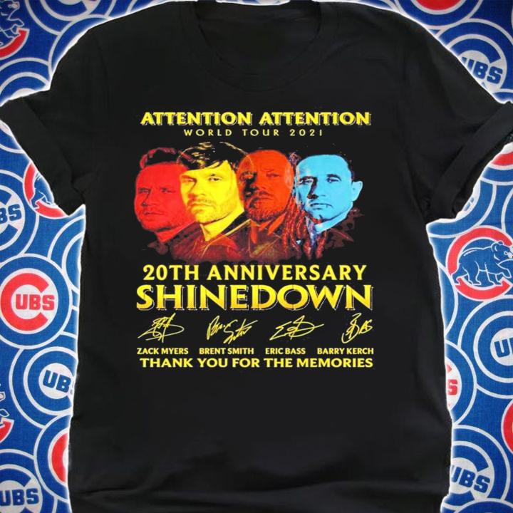 Attention Attention world tour 2021 20th anniversary Shinedown signatures shirt shirt