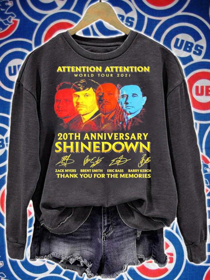 Attention Attention world tour 2021 20th anniversary Shinedown signatures shirt sweatshirt