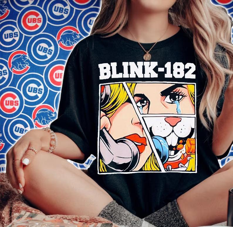 Blink-182 cartoon cry telephone T-shirt