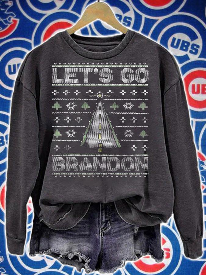Let's Go Brandon Air Plane U.S. Force Army Ugly Xmas T-Shirt