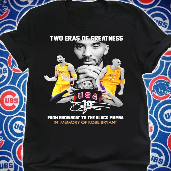 Two Eras Of Greatness from showboat to the black mamba t-shirt t-shirt shirt