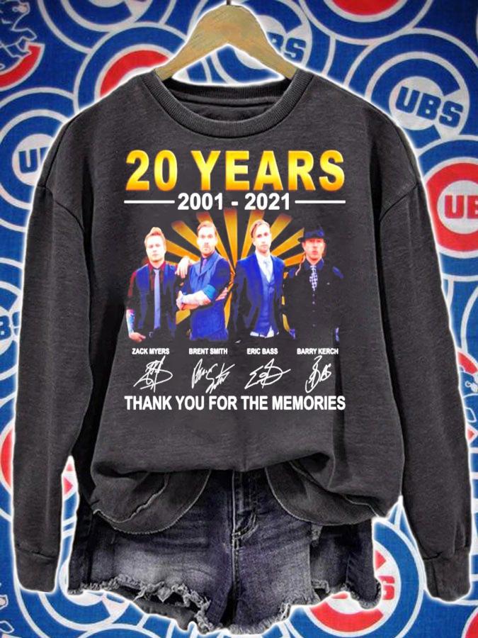 20 years 2001 2021 Shinedown thank you for the memories t-shirt sweatshirt