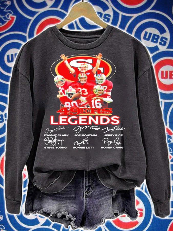 49ers Legends Dwight Clark Joe Montana Jerry Rice Steve Young Ronnie Lott Roger Craig signatures shirt sweatshirt