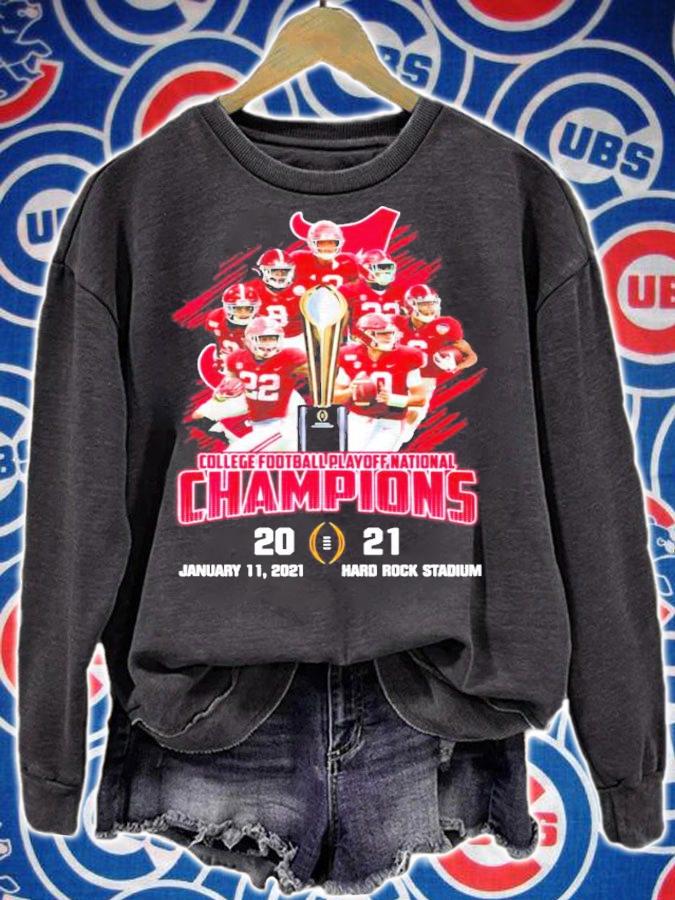 Alabama Crimson Tide players No.1 college football playoff national Champions 2021 January 11, 2021 Hard Rock stadium shirt sweatshirt