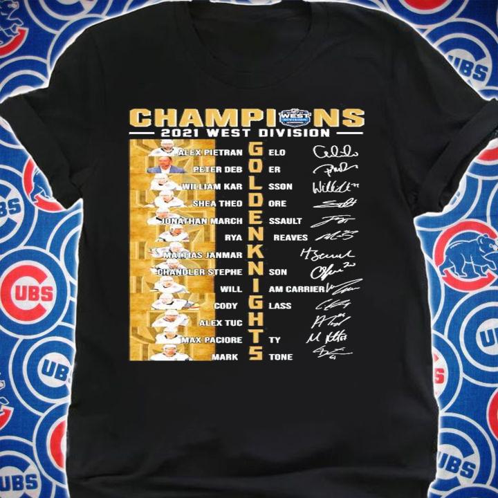 Champions 2021 West Division Golden Knights signatures shirt