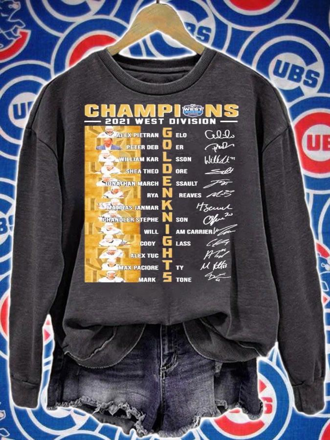 Champions 2021 West Division Golden Knights signatures shirt