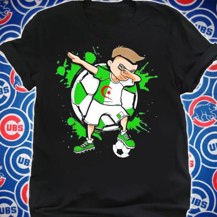 Dabbing Soccer Boy Algeria Football Jersey Flag Sport T-shirt shirt