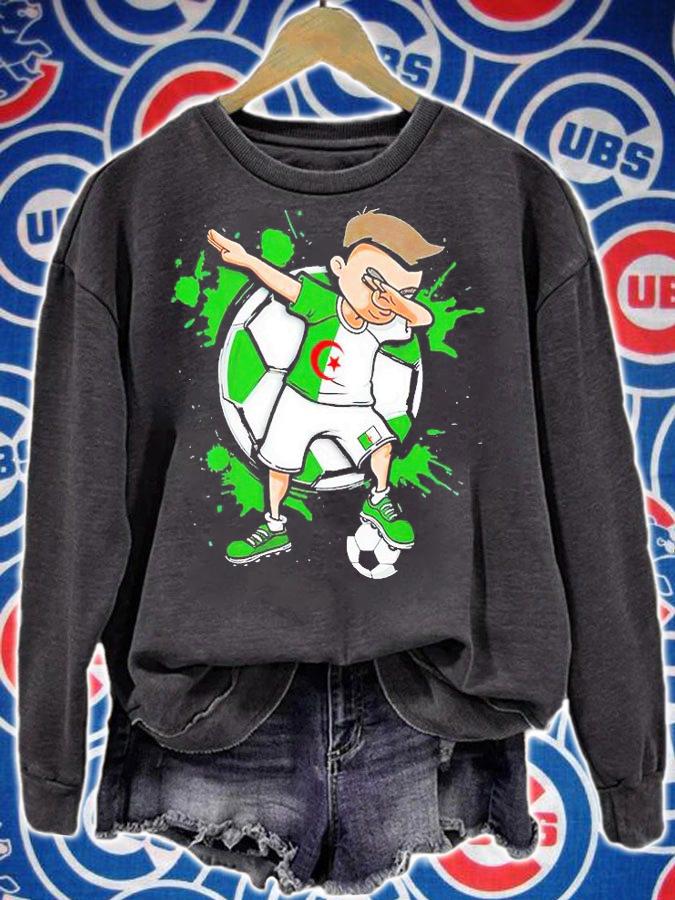 Dabbing Soccer Boy Algeria Football Jersey Flag Sport T-shirt sweatshirt