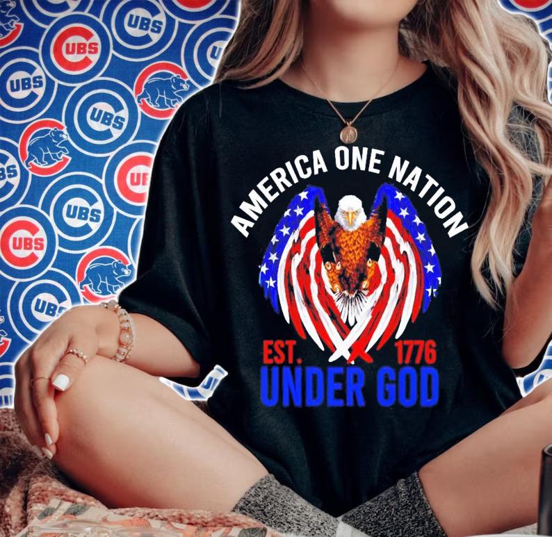 Eagle America One Nation Under God est.1776 shirt woman shirt