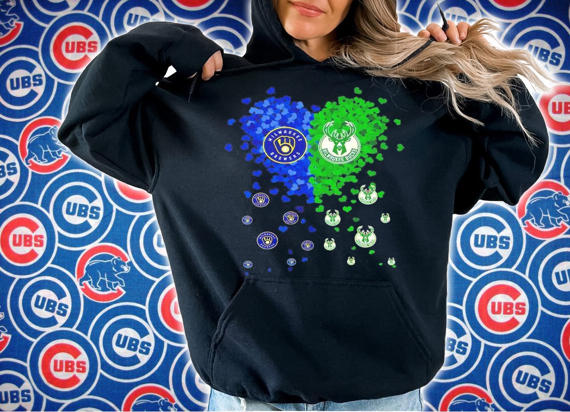 Heart Milwaukee Brewers vs Milwaukee Bucks shirt hoodie