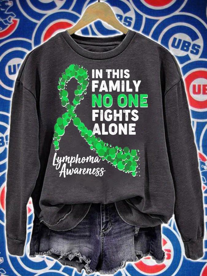 In this family no one fights alone lymphoma awareness shirt
