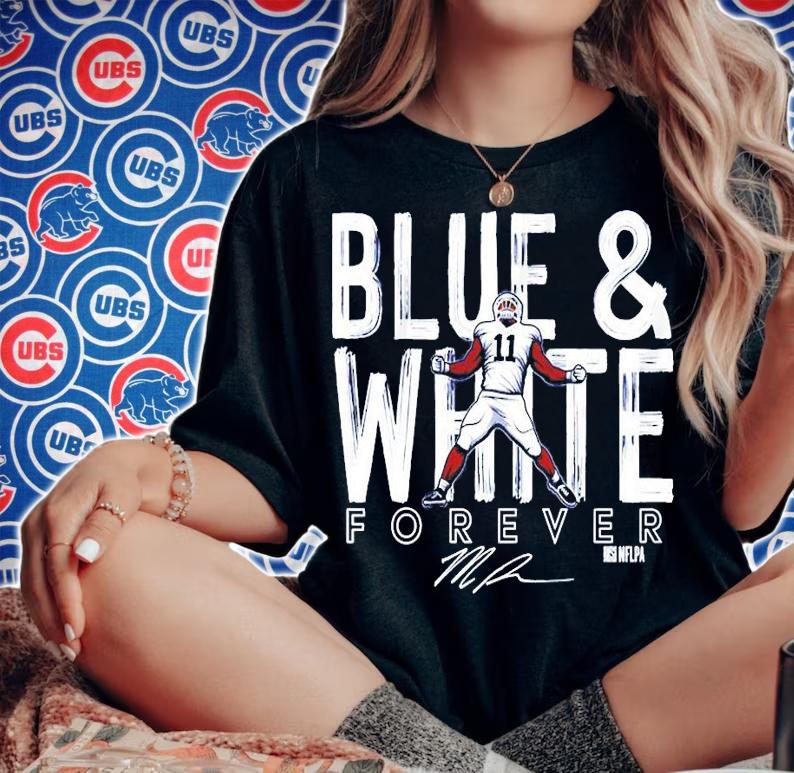 Micah Parsons blue and white forever signature shirt woman shirt