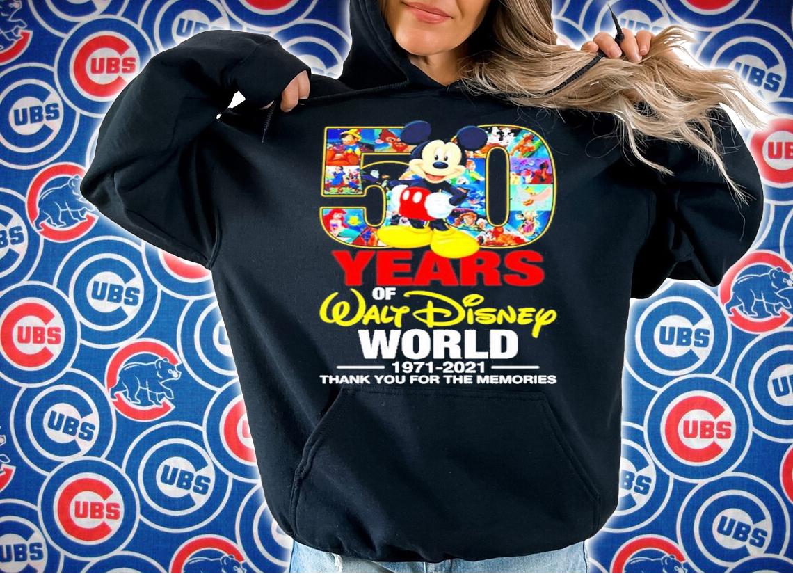 Mickey 50 years of Walt Disney 1971-2021 thank you for the memories shirt hoodie