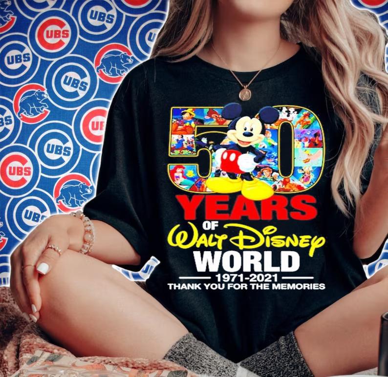 Mickey 50 years of Walt Disney 1971-2021 thank you for the memories shirt woman shirt