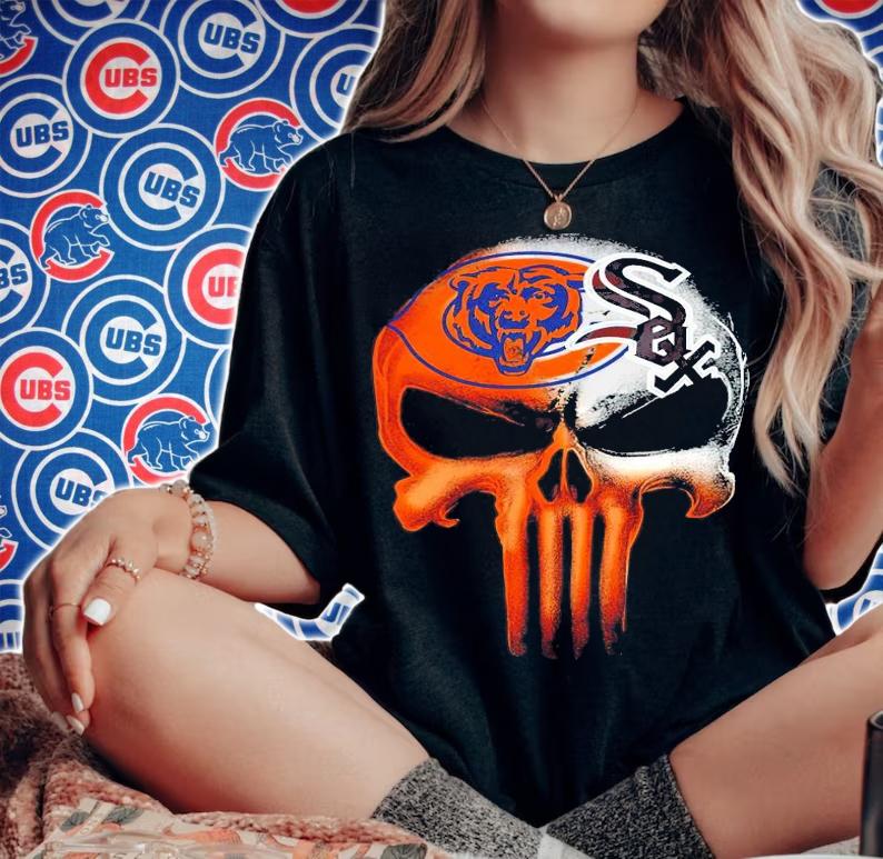 Punisher Skull Chicago Bears vs Chicago White Sox shirt