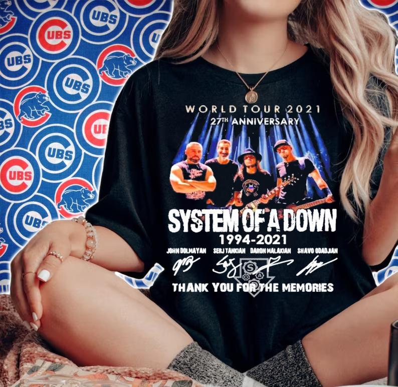 System Of A Down 1994-2021 signatures t-shirt woman shirt