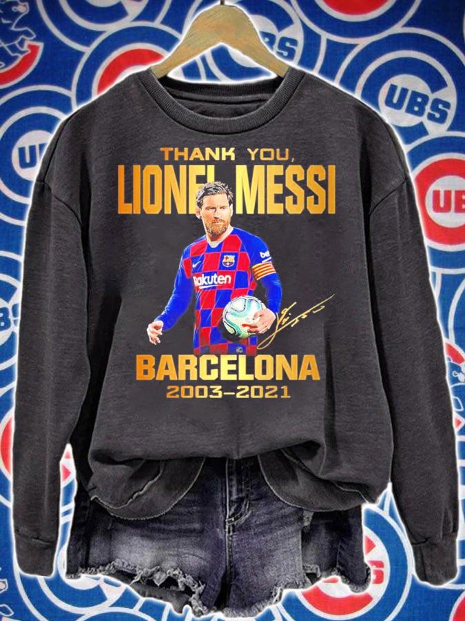 Thank you Lionel Messi Barcelona 2003-2021 signature shirt sweatshirt