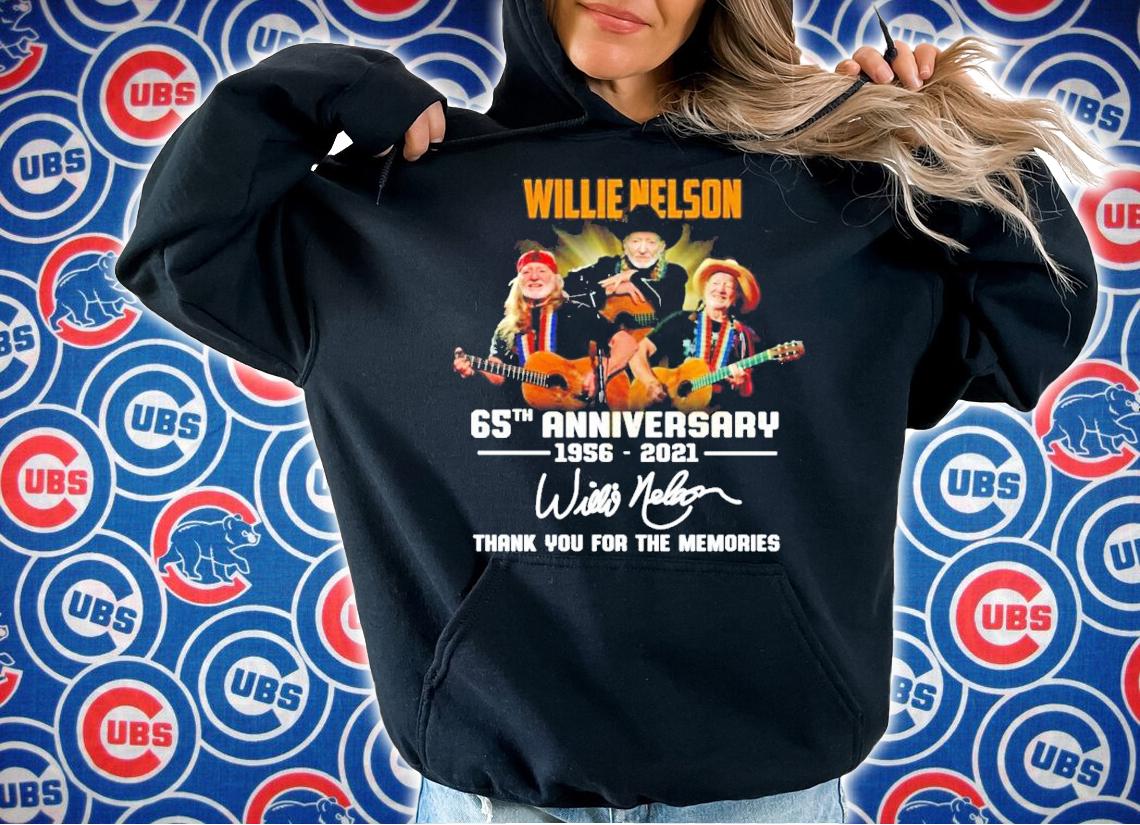 Willie Nelson 65th anniversary 1956-2021 signature shirt hoodie