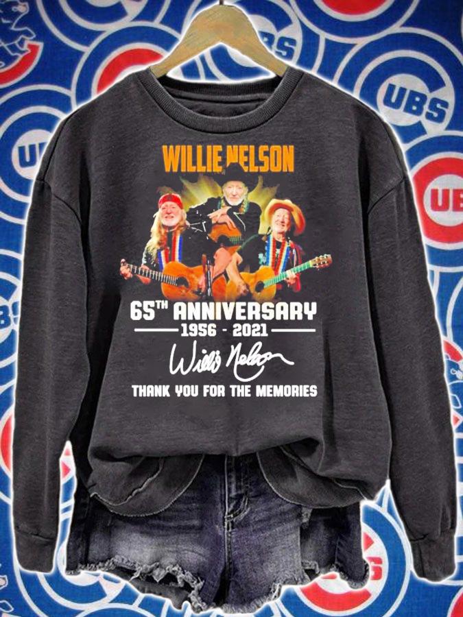 Willie Nelson 65th anniversary 1956-2021 signature shirt sweatshirt