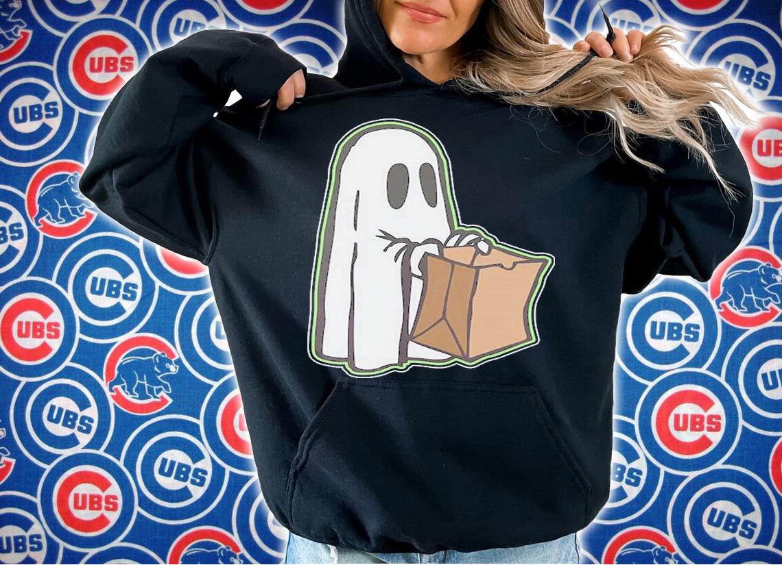 Halloween ghost with candy bag funny t-shirt hoodie