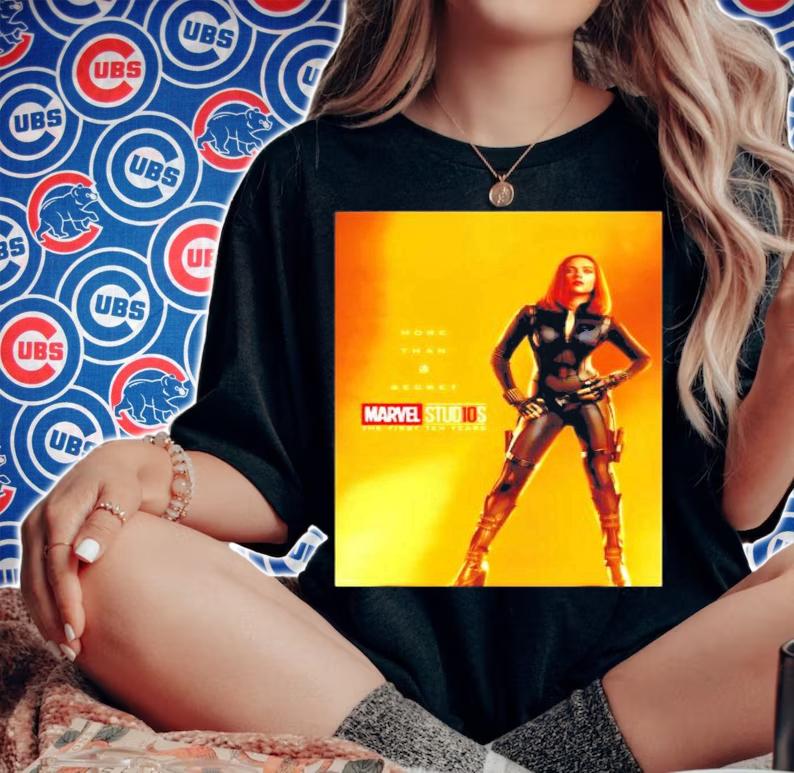 Marvel Studios 10 Years Black Widow Poster Graphic shirt woman shirt
