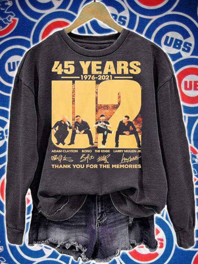 45 years 1976 2021 U2 thank you for the memories T-shirt sweatshirt