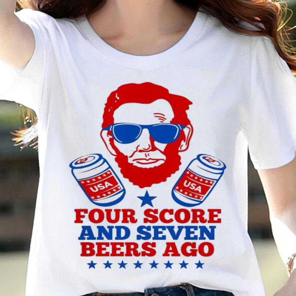 Abroham Lincoln Usa Four Score Seven Beers Ago Shirt.Jpg woman shirt