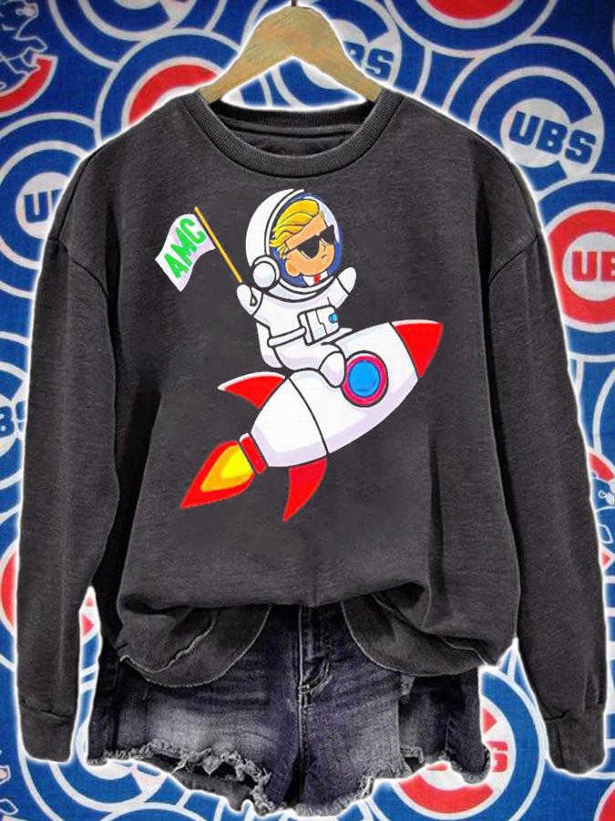 Spaceship to the moon AMC Stock Investor T-shirt sweatshirt