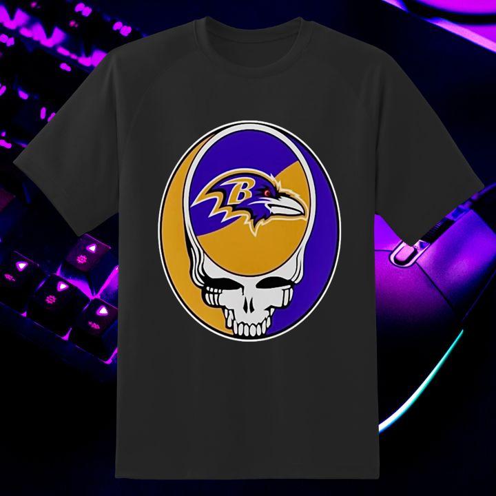 Hot Baltimore Ravens Grateful Dead Steal Your Face T-Shirt