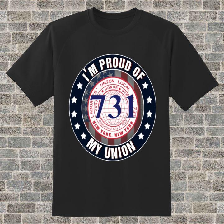 Official Im Proud Of My Union Laborers Local 731 American Flag T-Shirt