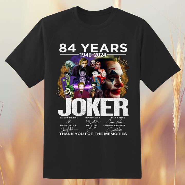 Personalized Joker 84 Years 1940-2024 Joaquin Phoenix Signatures Thank Memories T-Shirt