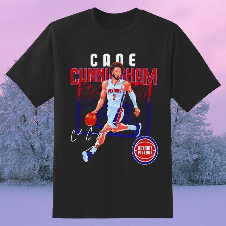 Premium Cade Cunningham 2 Detroit Pistons Basketball Autograph T-Shirt