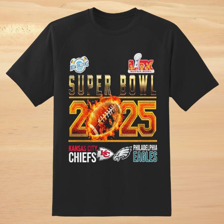 Official Super Bowl 2025 Kansas City Chiefs Vs Philadelphia Eagles New Orleans Shirt