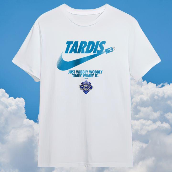 Nike Tardis Just Wibbly Wobbly Timey Wimey It Doctor Who Logo T-Shirt