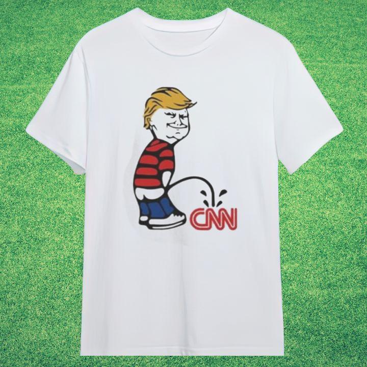 Calvin Trump Peeing On CNN Fake News T-Shirt