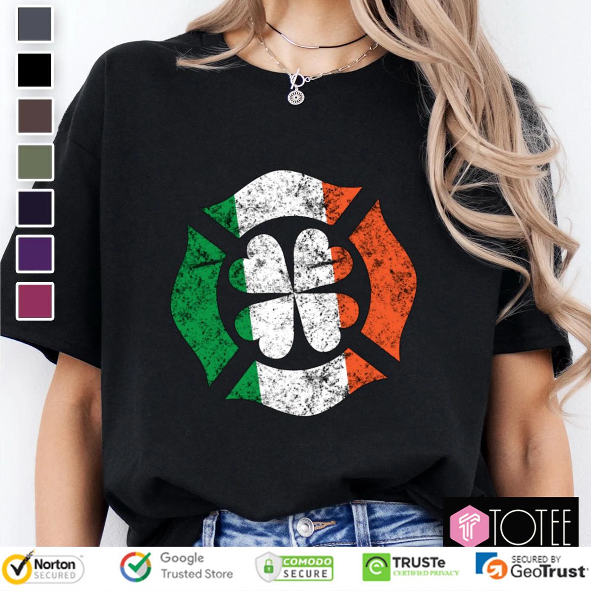 Fire Dept St. Patrick's Day Irish Shamrocks Firefighter T-Shirt