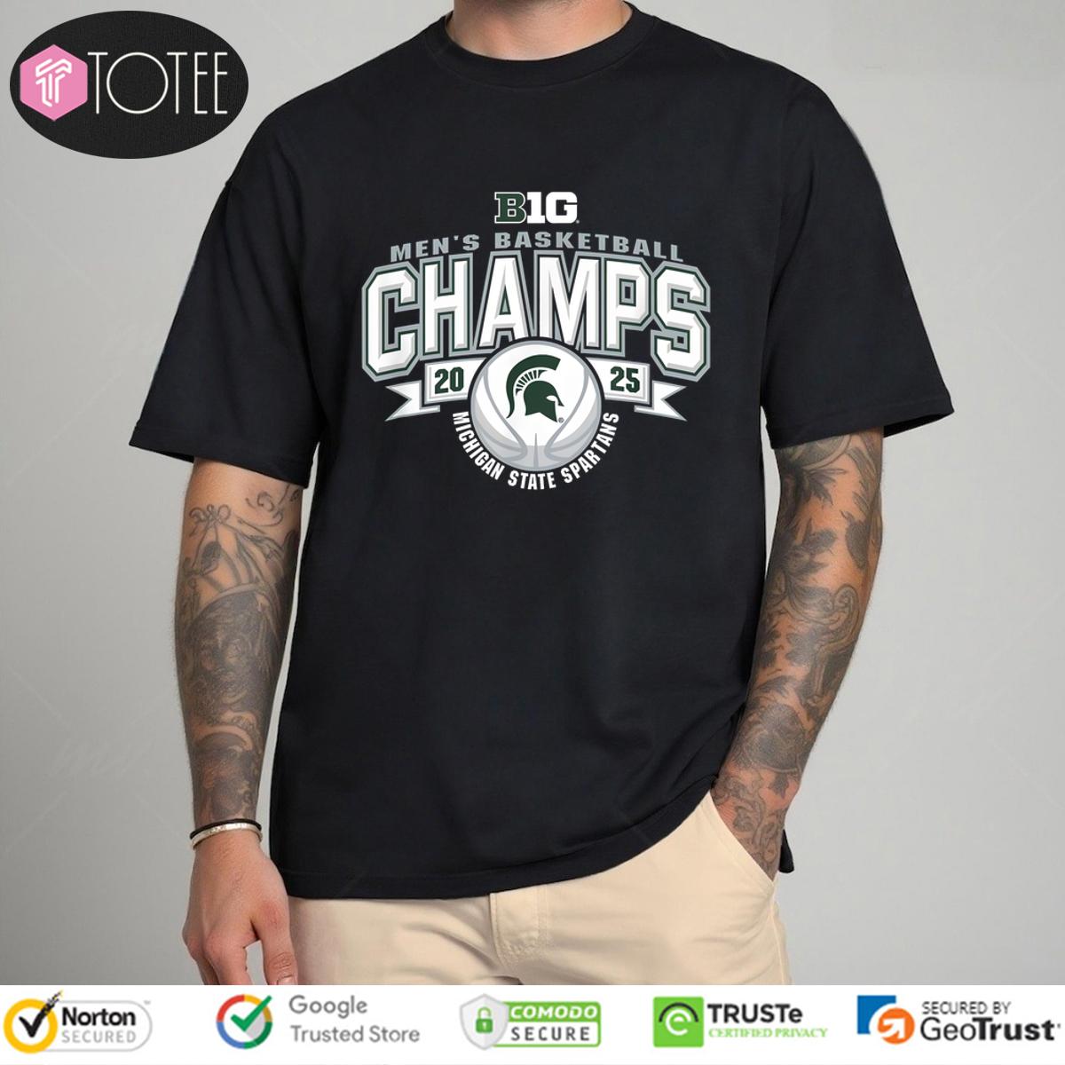 Michigan State Spartans Big 10 Mens Basketball Champs 2025 Shirt