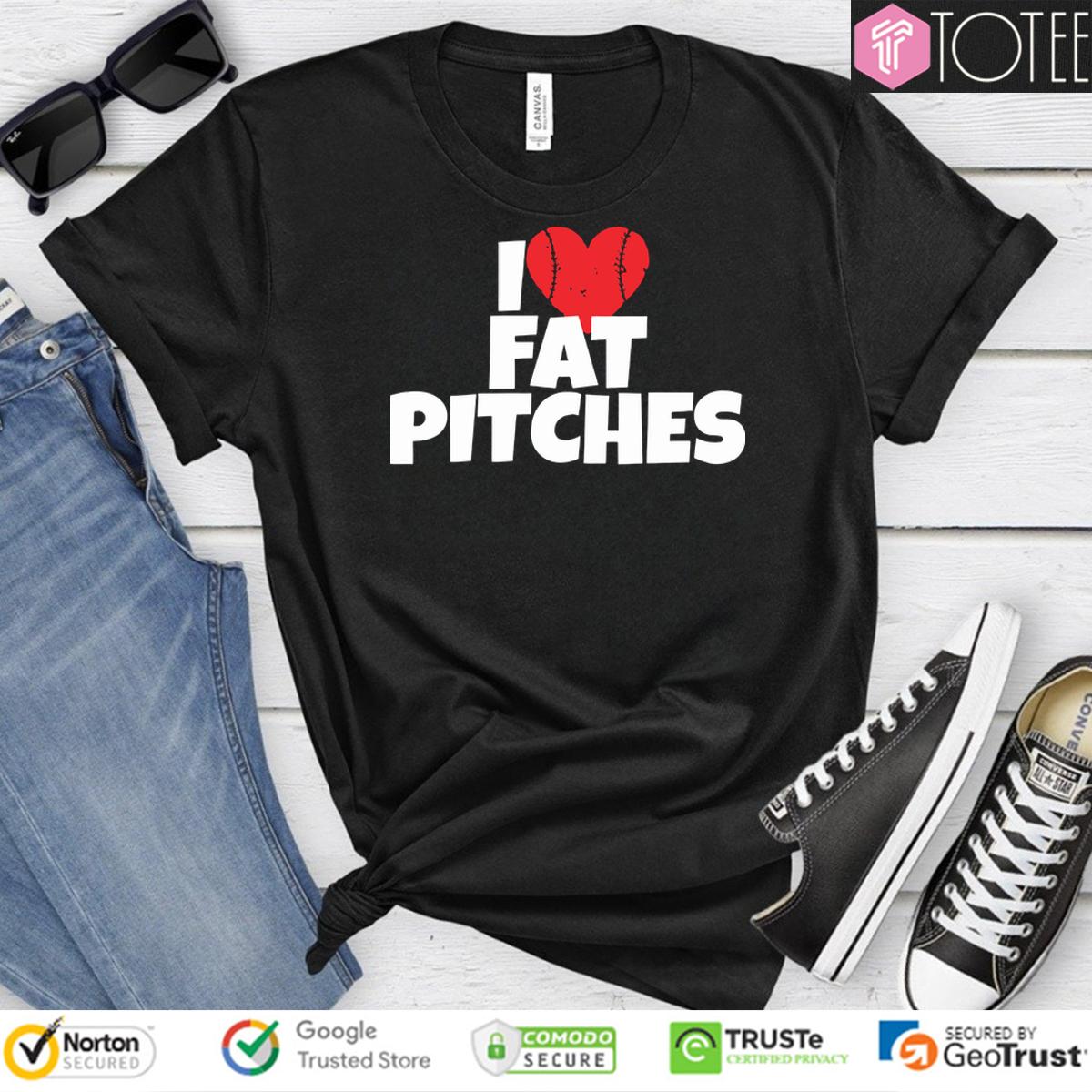 I Love Fat Pitches Baseball Heart Shirt