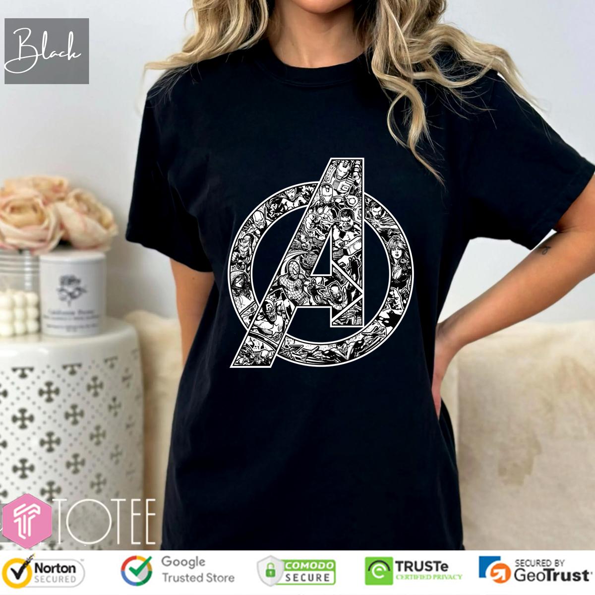 Marvel Comics Superheroes Inside The Avengers Logo T-Shirt