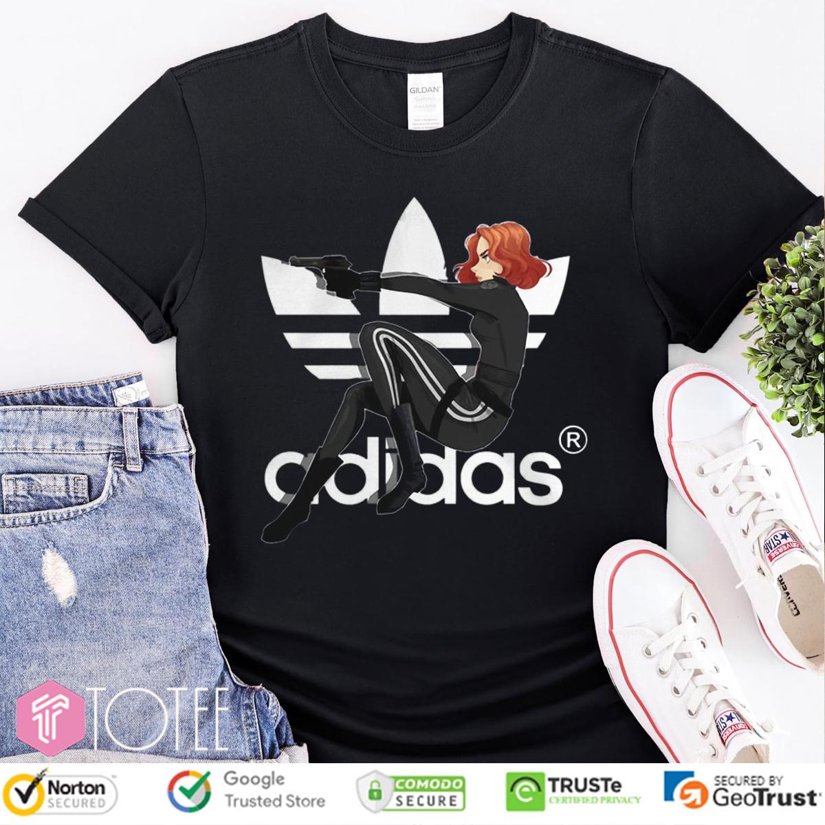 Marvel Black Widow Parody Adidas Logo T-Shirt