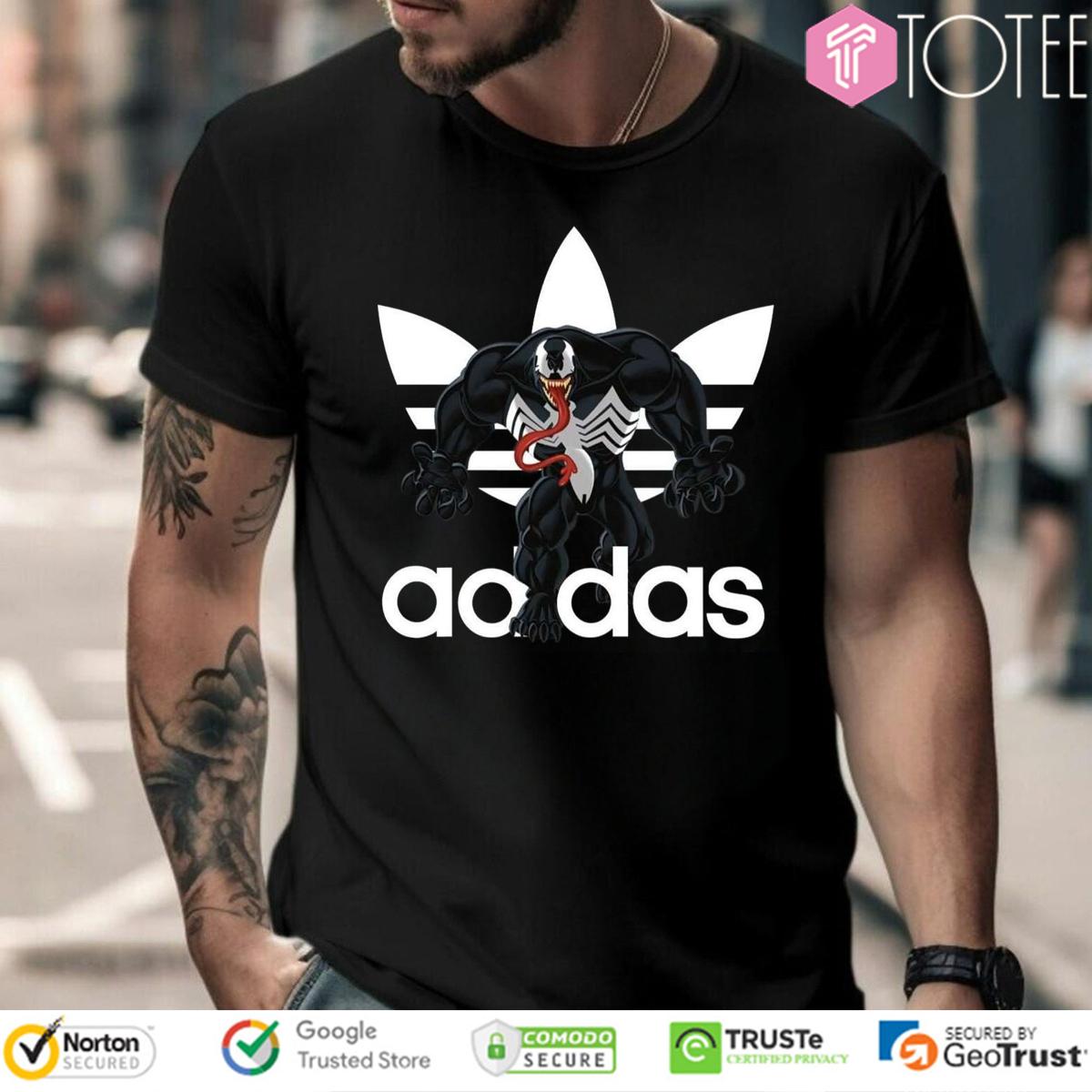 Marvel Venom Parody Adidas Logo T-Shirt