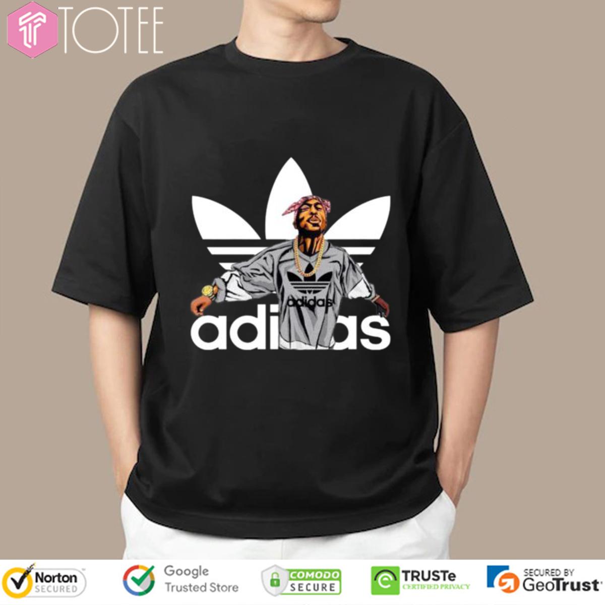 Tupac Shakur Parody Adidas Logo T-Shirt