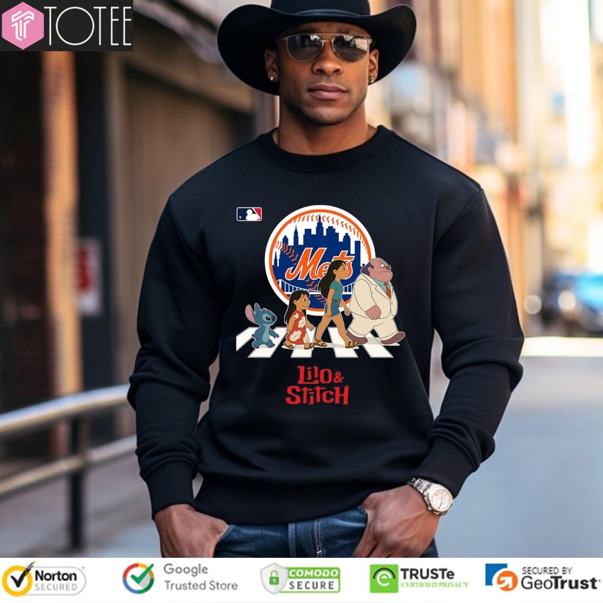Lilo And Stitch Abbey Road New York Mets Baseball Sweatshirt