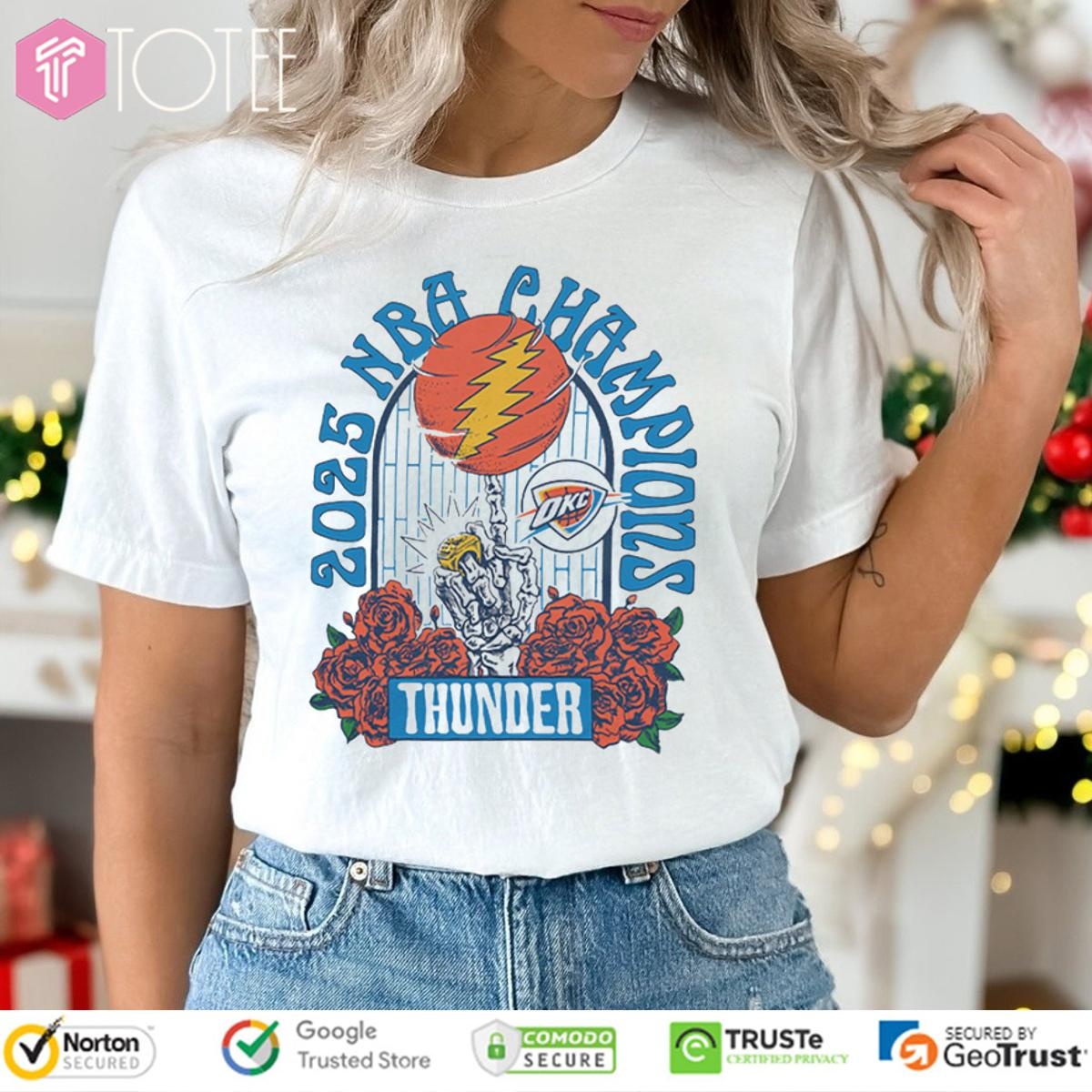 2025 Nba Finals Champions Grateful Dead Oklahoma City Thunder T-shirt