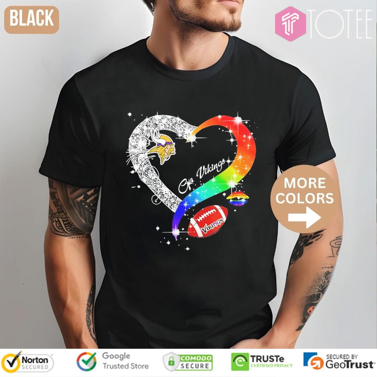 Go Minnesota Vikings Diamond Heart Lgbt Pride T-shirt